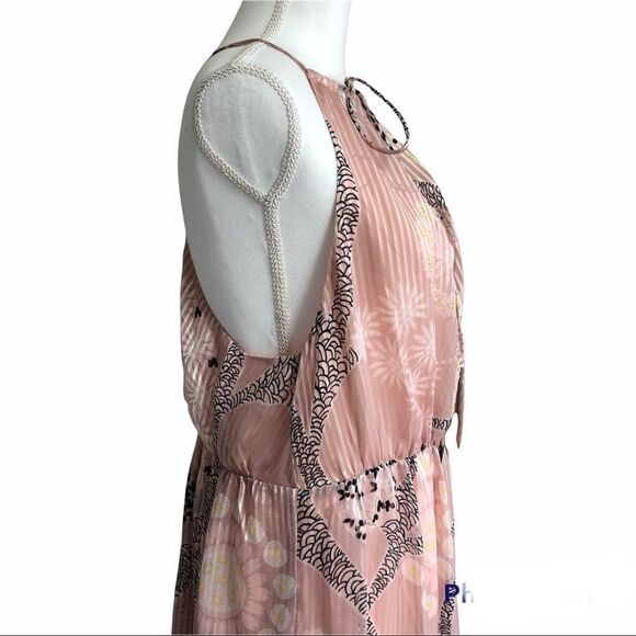 Reiss Freddie Paisley Print Maxi Dress Nude 10 - Picture 10 of 12